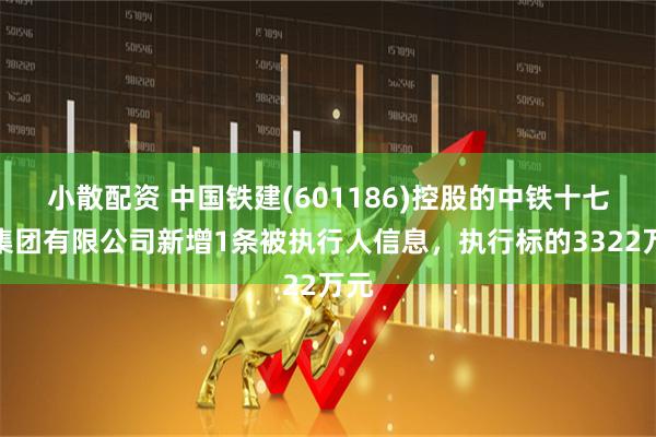 小散配资 中国铁建(601186)控股的中铁十七局集团有限公司新增1条被执行人信息，执行标的3322万元